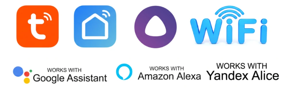 支持 Tuya、Smart Life、Wi-Fi、Google Assistant、Amazon Alexa 与 Yandex Alice